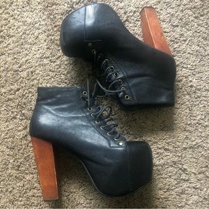 Jeffrey Campbell Lita ankle boots black leather Sz 7